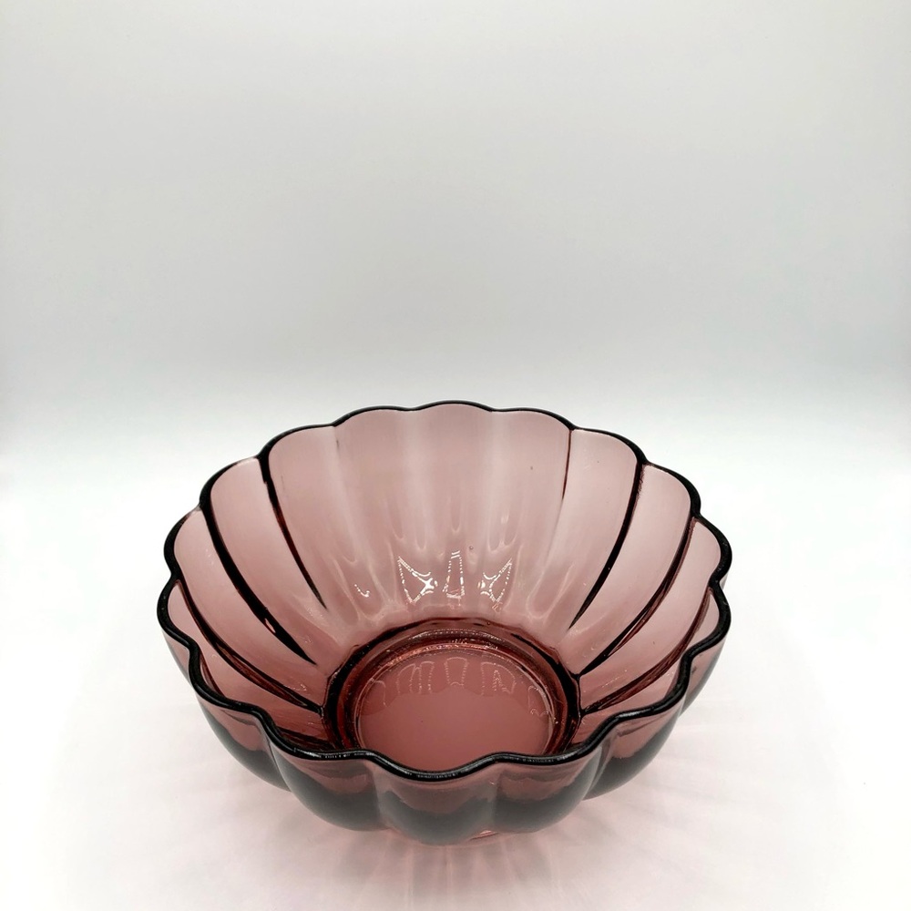Amethyst Glass Flower Bowl